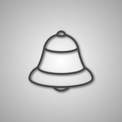 Gray icon bell, vector illustration.