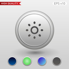 Colored icon or button of brightness symbol with background