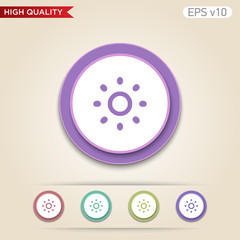 Colored icon or button of brightness symbol with background