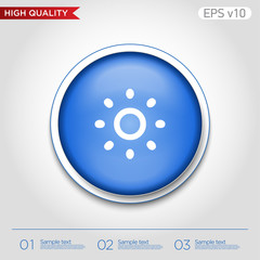 Colored icon or button of brightness symbol with background