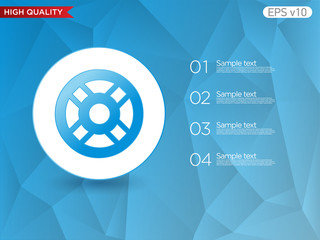 Colored icon or button of rescue circle symbol with background