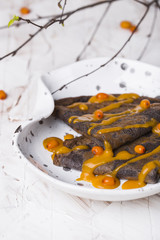 pancakes of bird cherry flour