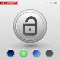 Colored icon or button of lock symbol with background