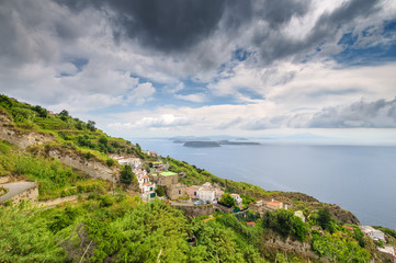 Fototapeta na wymiar Aerial scenic view, Ischia Island, Italy