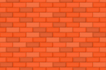 Cartoon hand drown multicolored realistic seamless brick wall texture. Vector illustration