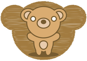 The stuffed toy of the bear