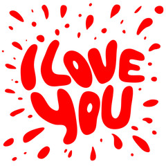 Words I Love you shaped