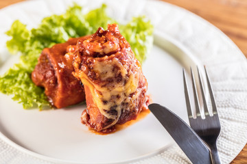 chicken baked in pastry with cheese