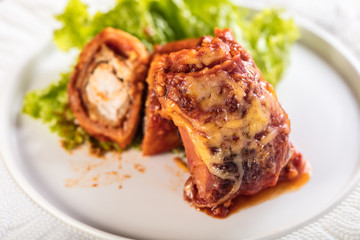 chicken baked in pastry with cheese