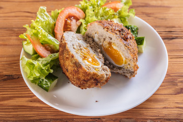 scotch egg with vegetables