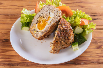 scotch egg with vegetables