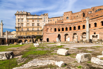 Fototapeta premium Rome, Italy. Market ruins of the Emperor Trajan, 100 - 112 years AD