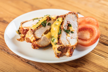 baked chicken fillet with cheese