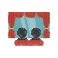 drawing character movie cinema screen vector illustration eps 10
