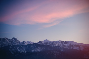 View on winter mountains Tatry, Poland