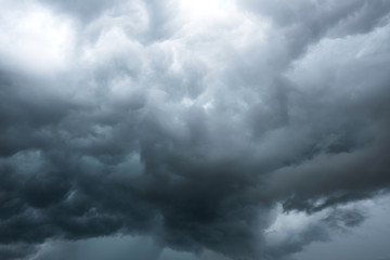Obraz premium Dark sky and black clouds with rainy, Dramatic black cloud and thunderstorm