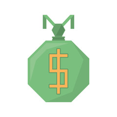 green bag money dollar geometric vector illustration eps 10