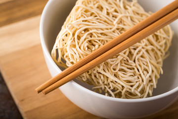 Chinese dried noodles in a bowl
