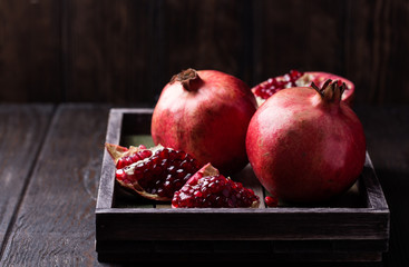 Some red juicy pomegranate