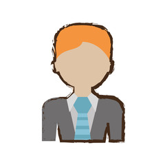 man business glasses tie suit color sketch vector illustration eps 10