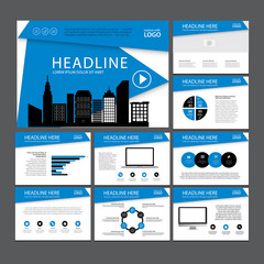 Naklejka premium Multipurpose template for presentation slides with graphs and charts. Perfect for your business report or personal use