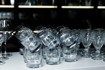 Glasses of whiskey on the table