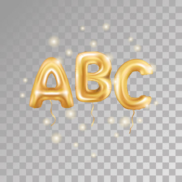 ABC Gold Letter Balloons