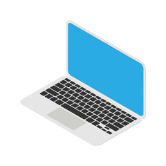 Modern laptop computer vector mockup isolated. Template for a content.