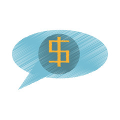 Fototapeta premium drawing business dollar bubble speech vector illustration eps 10