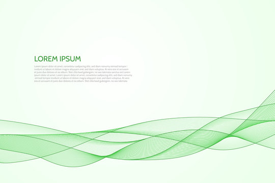 Vector abstract wavy green background.