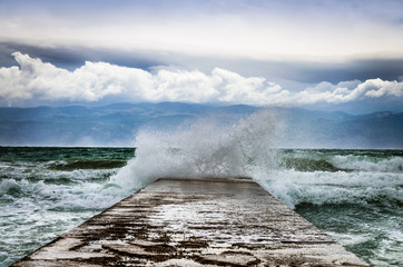 big waves in the sea