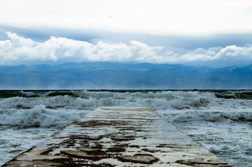 sea in bad weather
