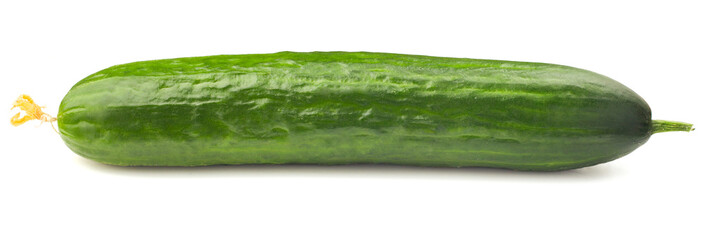 Fresh juicy cucumber on a white background, isolated