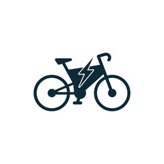 Fototapeta premium electric bicycle, e-bike icon on white background