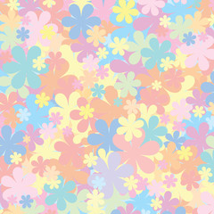 Fototapeta na wymiar Floral Texture Vector Pattern with Colorful Flower