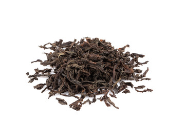 Black tea isolated on white