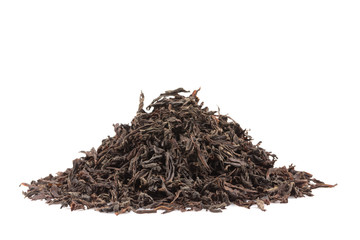 Black tea isolated on white