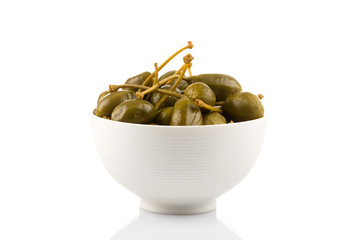 Bowl of canned capers