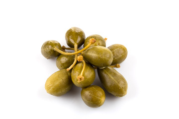 Heap of canned capers