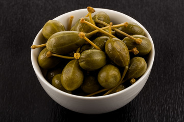 Bowl of canned capers