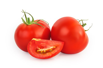 Fresh Red Tomatoes Isolated On White Background
