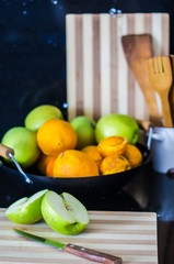 Seasonal fruits in the kitchen