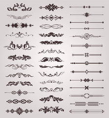 Vector set of vintage decorative elements for design