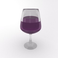 Wine glass over white background