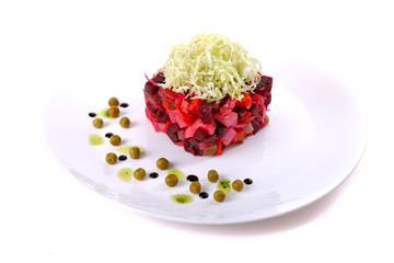 Vinegret salad with green peas