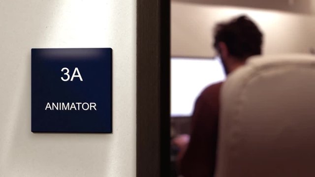 Interior Corporate Office Sign from Hallway   Animator