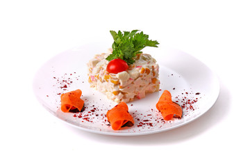 Salad of crab sticks