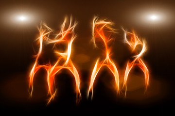 Sexy dance group performance on stage