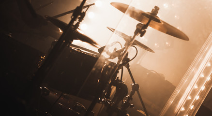 Live music photo background, rock drum set