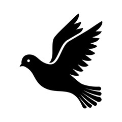 Flying bird - dove or pigeon with its wings spread flat vector icon for nature apps and websites